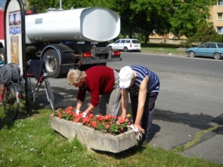 Malomági Lajta híd virágosítás
